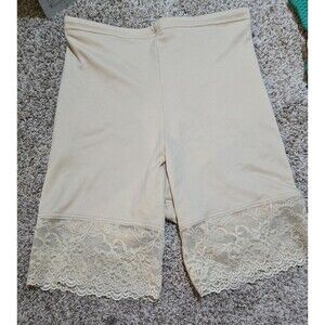 Flexees Beige Tummy Toner Thigh Shaper with Lace Size Small 1255